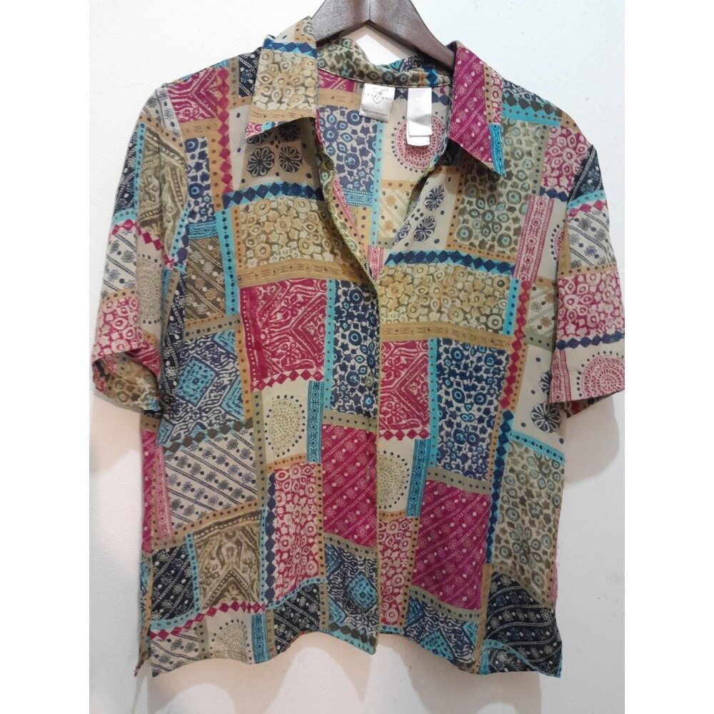 Emma James Womens Two-Piece Boho Patchwork Print … - image 3